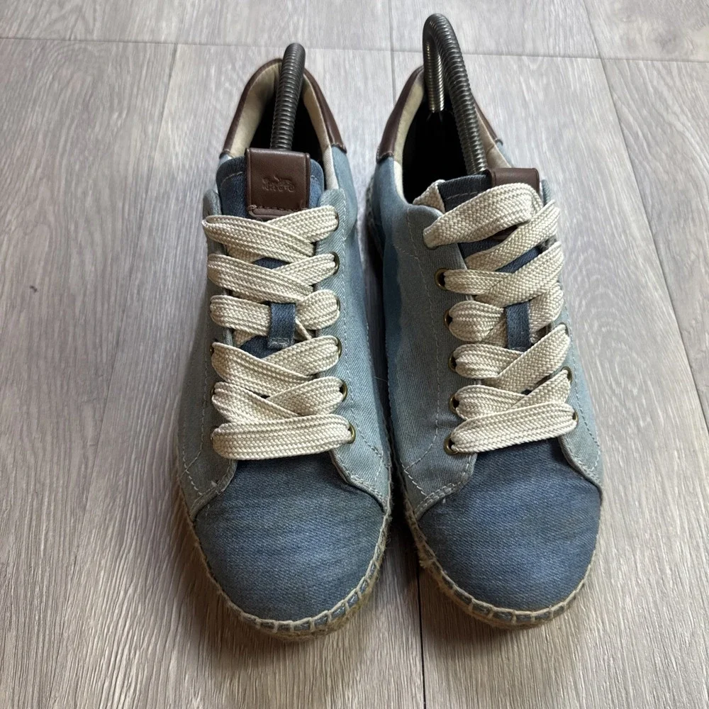 Coach Cate Espadrilles Women's 9 B Denim Two Tone Blue Summer Casual Sneakers